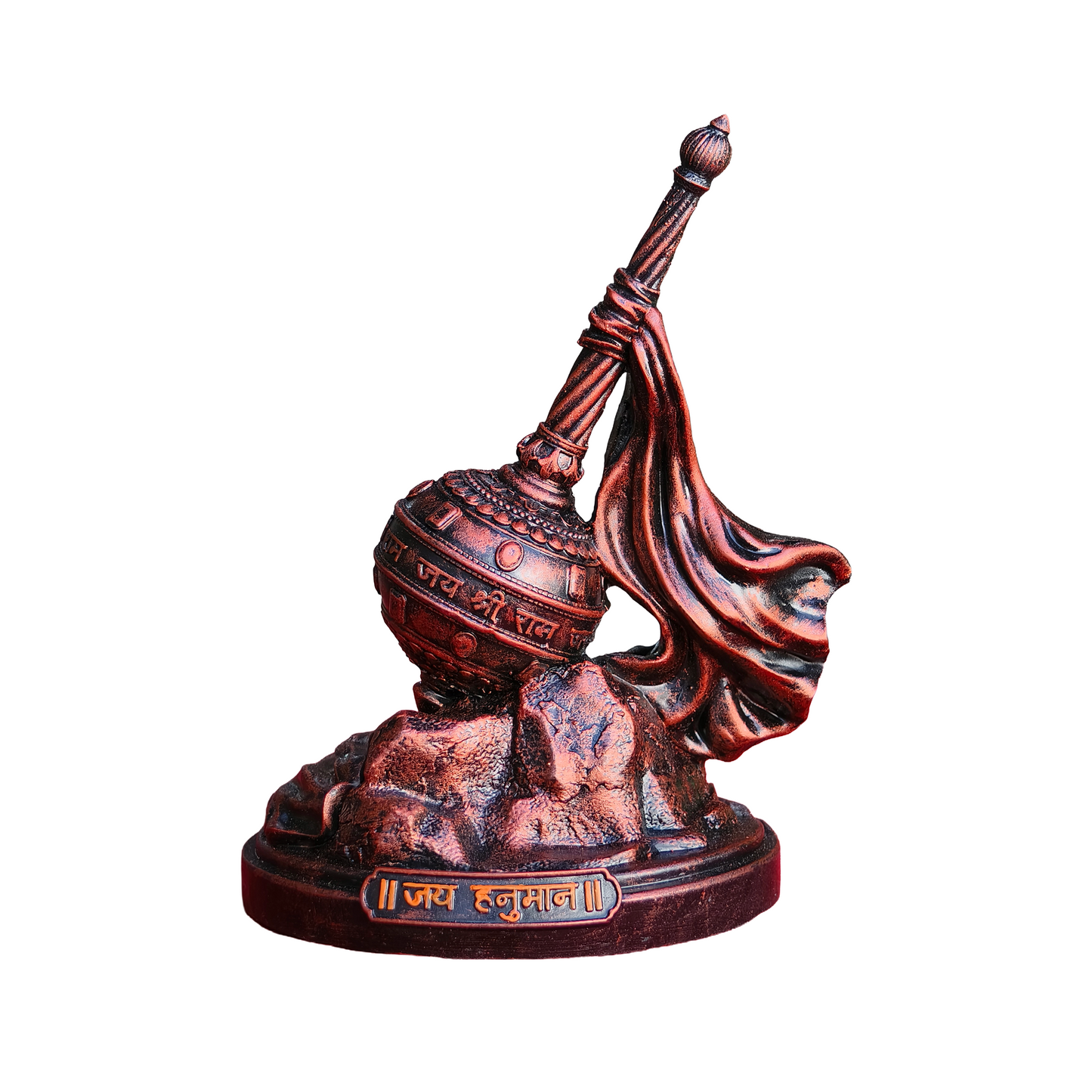 Hanuman Gada Idol for Car Dashboard 4 Inch | Bajrangbali Gada Murti | Premium Polyresin Dashboard Idol for Car, Office Desk & Home Decor | Available in Multicolour, Copper & Silver Finish