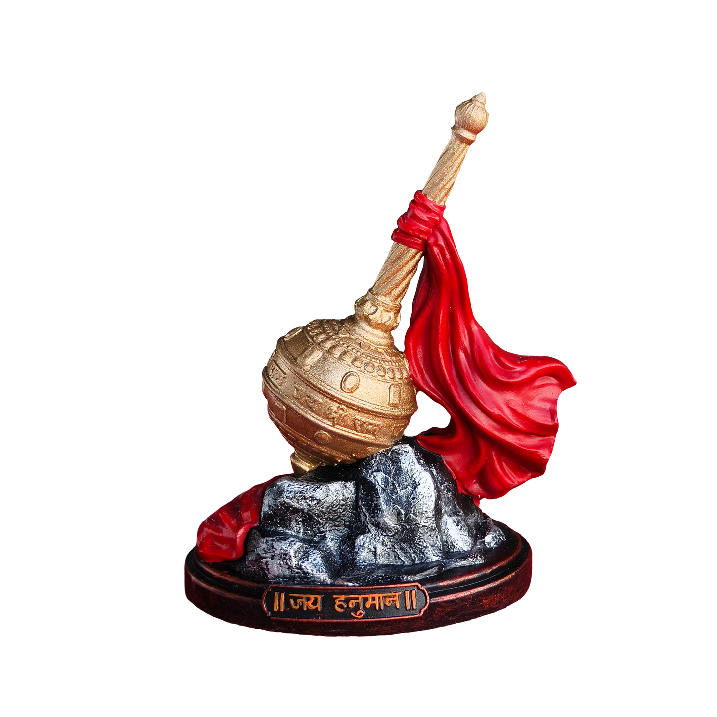 Hanuman Gada Idol for Car Dashboard 4 Inch | Bajrangbali Gada Murti | Premium Polyresin Dashboard Idol for Car, Office Desk & Home Decor | Available in Multicolour, Copper & Silver Finish