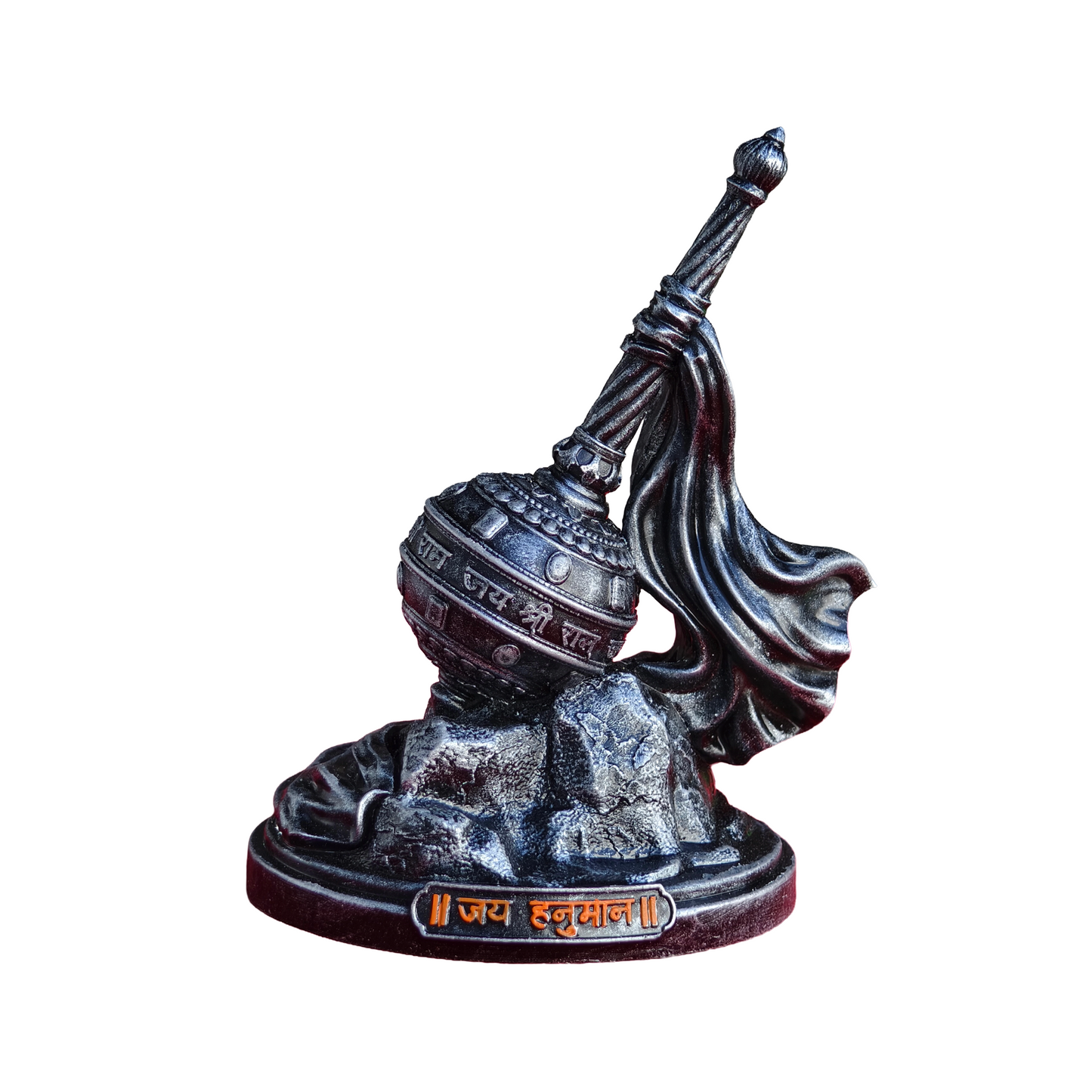 Hanuman Gada Idol for Car Dashboard 4 Inch | Bajrangbali Gada Murti | Premium Polyresin Dashboard Idol for Car, Office Desk & Home Decor | Available in Multicolour, Copper & Silver Finish
