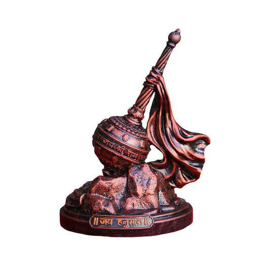 Hanuman Gada Idol for Car Dashboard 4 Inch | Bajrangbali Gada Murti | Premium Polyresin Dashboard Idol for Car, Office Desk & Home Decor | Available in Multicolour, Copper & Silver Finish