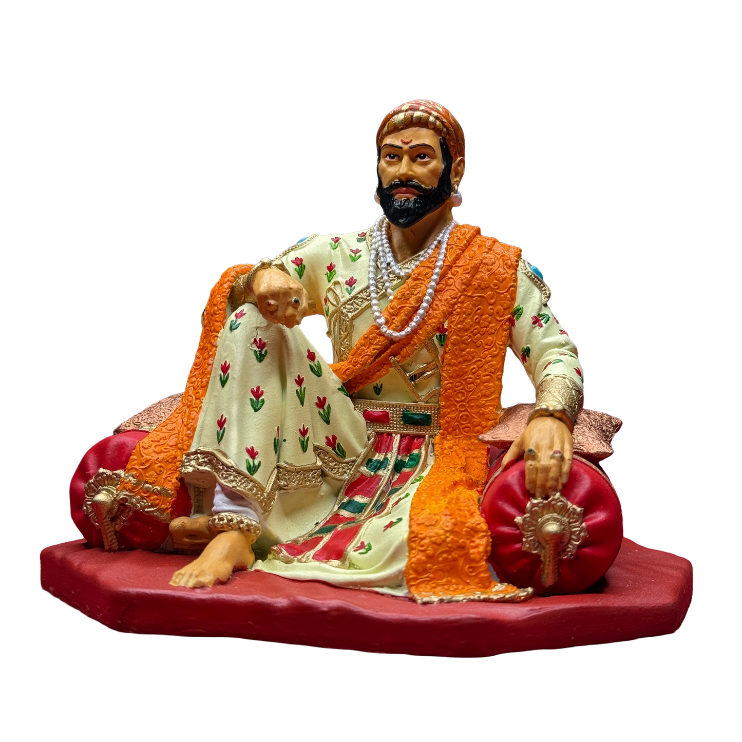 Chhatrapati Shivaji Maharaj Idol for Car Dashboard | 4 Inch Multicolour Premium Finish Statue | Shivaji Maharaj Murti for Car Home Temple Office Desk | Maratha King Decorative Idol | Gift for Shiv Jayanti