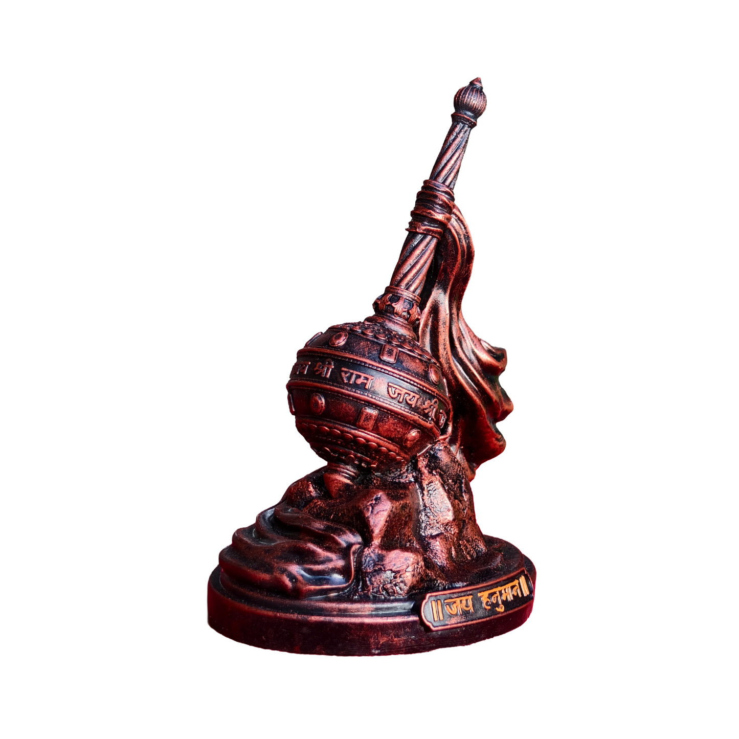Hanuman Gada Idol for Car Dashboard 4 Inch | Bajrangbali Gada Murti | Premium Polyresin Dashboard Idol for Car, Office Desk & Home Decor | Available in Multicolour, Copper & Silver Finish