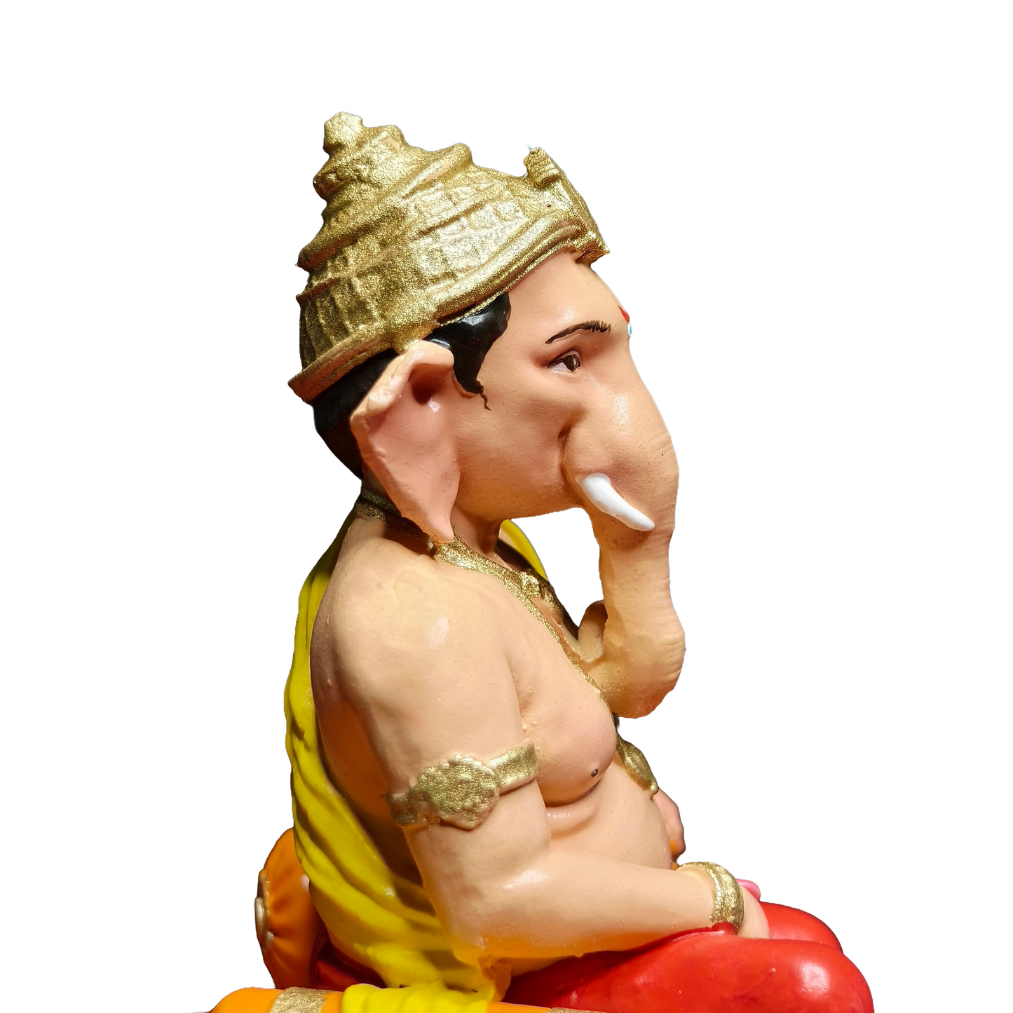 Ganpati Bappa Idol 4 Inch Multicolour | Lord Ganesha Dashboard Idol for Car, Home Temple & Office Desk | Premium Polyresin Ganesh Murti for Gifting & Decoration