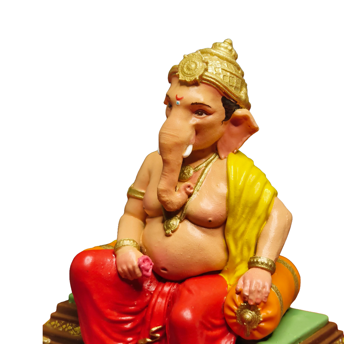 Ganpati Bappa Idol 4 Inch Multicolour | Lord Ganesha Dashboard Idol for Car, Home Temple & Office Desk | Premium Polyresin Ganesh Murti for Gifting & Decoration