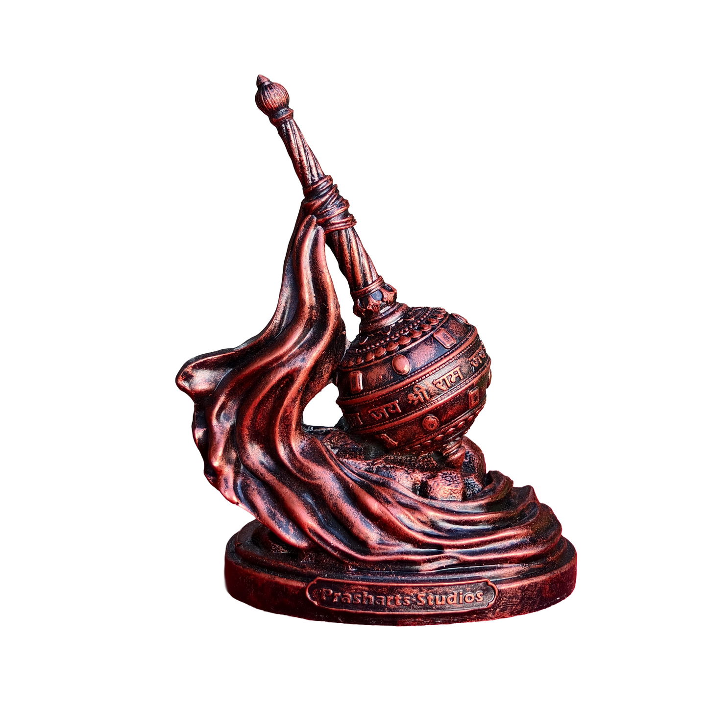 Hanuman Gada Idol for Car Dashboard 4 Inch | Bajrangbali Gada Murti | Premium Polyresin Dashboard Idol for Car, Office Desk & Home Decor | Available in Multicolour, Copper & Silver Finish
